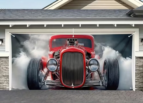 Vintage hot rod - porta, garage