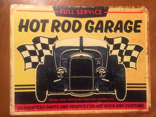 Insegna latta vintage hot - latta, rod